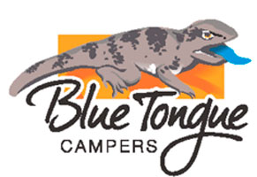 blue tongue campers colour logo