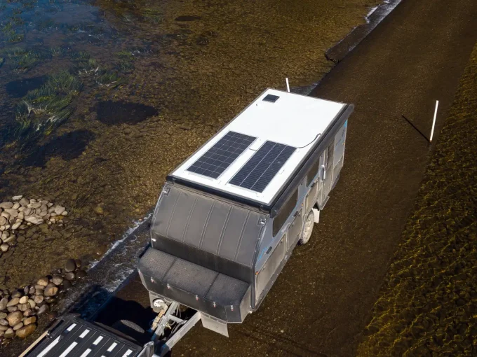 blue tongue camper xc16 hybrid caravan solar panels